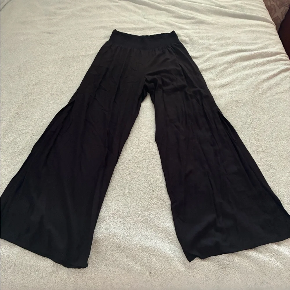 Khush Black Wide-Leg Pants - Size Large - Picture 7 of 9